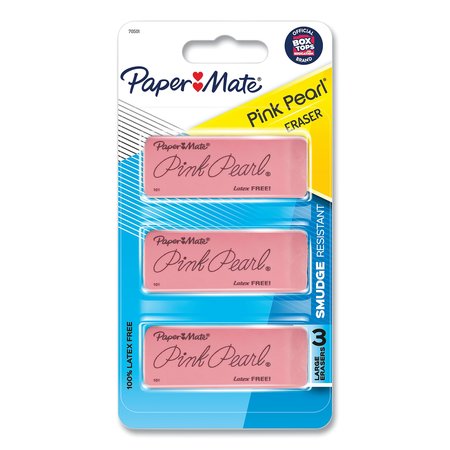 PAPER MATE Eraser, Pencil, PK3 70501
